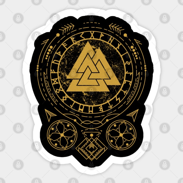 Valknut | Norse Pagan Symbol Sticker by CelestialStudio